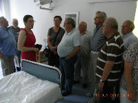 Exkursion des LVBW in das Marienhospital in Stuttgart mit Besichtigung des Schlaflabors im Juni 2012. Führung im Schlaflabor von Frau Dr. Hackh, Oberärztin Schlafmedizin im Marienhospital (Anklicken für vergrösserte Ansicht)